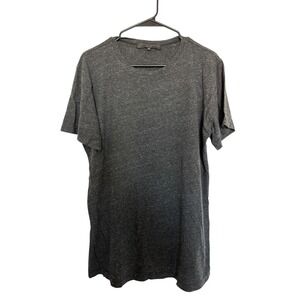 En Noir Mens Charcoal Grey Heathered Slub Crew Neck T-Shirt Size M